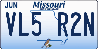 MO license plate VL5R2N