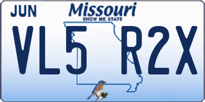 MO license plate VL5R2X