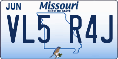 MO license plate VL5R4J