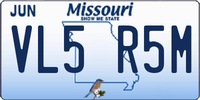 MO license plate VL5R5M