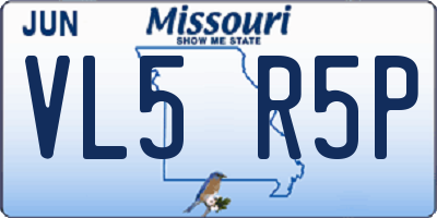 MO license plate VL5R5P
