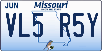 MO license plate VL5R5Y