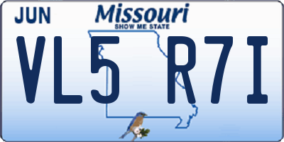 MO license plate VL5R7I