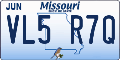 MO license plate VL5R7Q