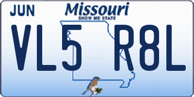 MO license plate VL5R8L