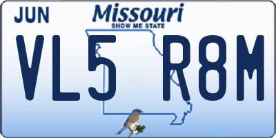 MO license plate VL5R8M
