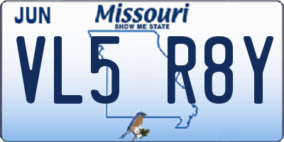 MO license plate VL5R8Y