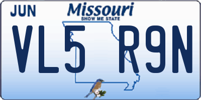 MO license plate VL5R9N
