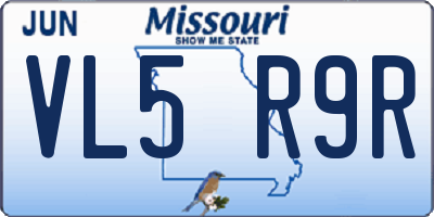 MO license plate VL5R9R