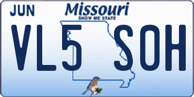 MO license plate VL5S0H