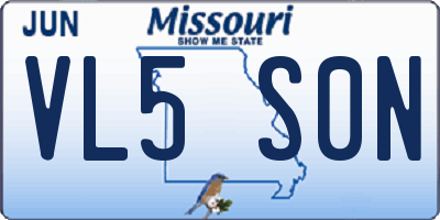 MO license plate VL5S0N