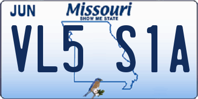 MO license plate VL5S1A