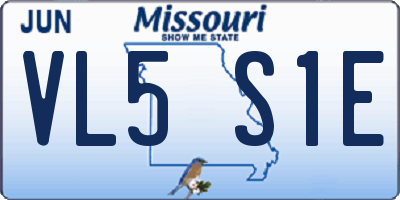 MO license plate VL5S1E