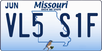 MO license plate VL5S1F