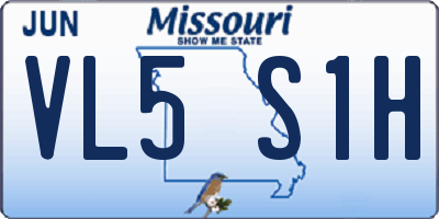 MO license plate VL5S1H