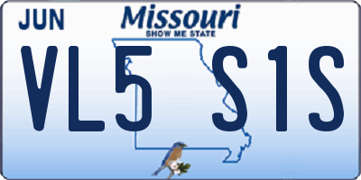 MO license plate VL5S1S