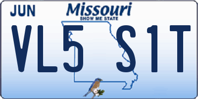 MO license plate VL5S1T