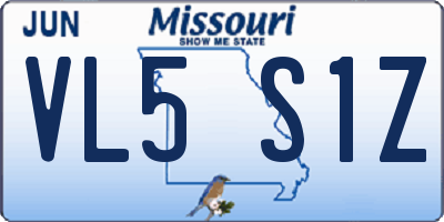 MO license plate VL5S1Z