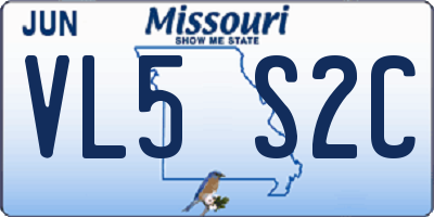 MO license plate VL5S2C