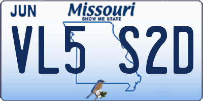 MO license plate VL5S2D