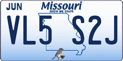 MO license plate VL5S2J