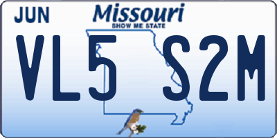 MO license plate VL5S2M