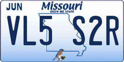 MO license plate VL5S2R