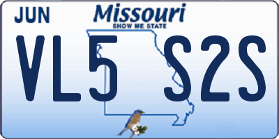 MO license plate VL5S2S
