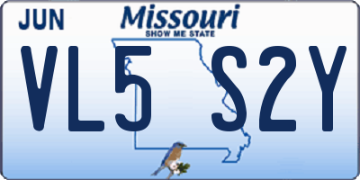MO license plate VL5S2Y