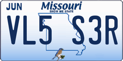 MO license plate VL5S3R