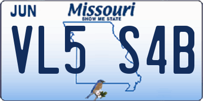 MO license plate VL5S4B