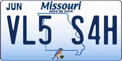 MO license plate VL5S4H