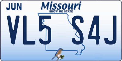 MO license plate VL5S4J