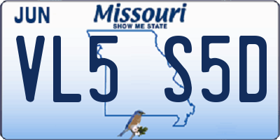 MO license plate VL5S5D
