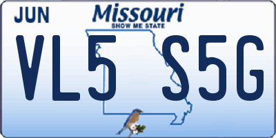 MO license plate VL5S5G