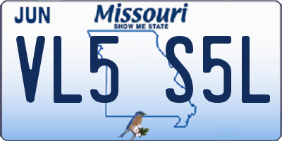 MO license plate VL5S5L