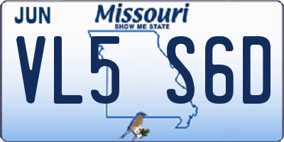 MO license plate VL5S6D