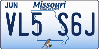 MO license plate VL5S6J