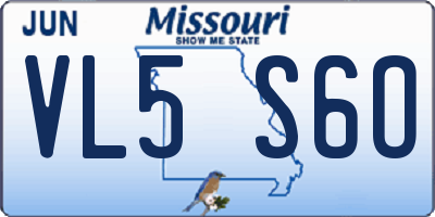 MO license plate VL5S6O