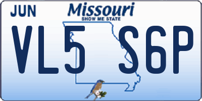 MO license plate VL5S6P