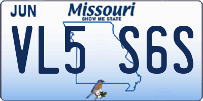 MO license plate VL5S6S