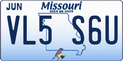 MO license plate VL5S6U