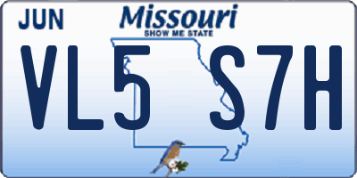 MO license plate VL5S7H