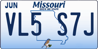 MO license plate VL5S7J