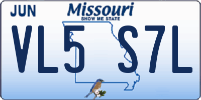 MO license plate VL5S7L