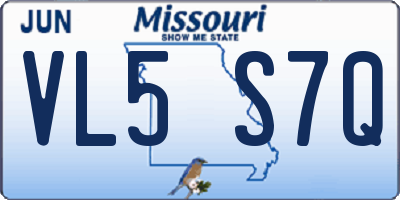 MO license plate VL5S7Q