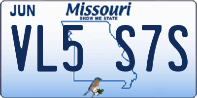 MO license plate VL5S7S