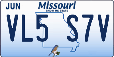 MO license plate VL5S7V
