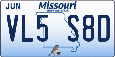 MO license plate VL5S8D