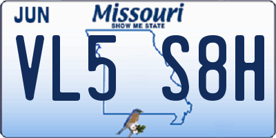 MO license plate VL5S8H
